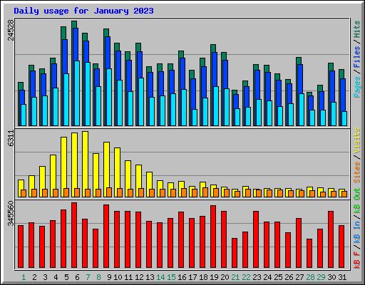 Daily usage for January 2023