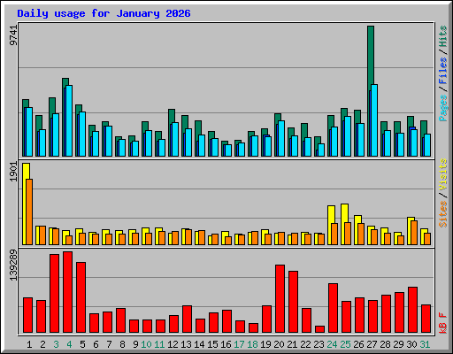 Daily usage for January 2026