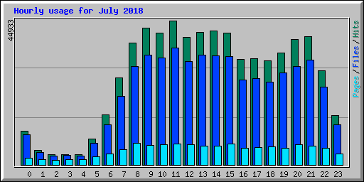 Hourly usage for July 2018