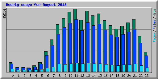 Hourly usage for August 2018
