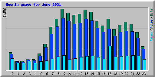 Hourly usage for June 2021