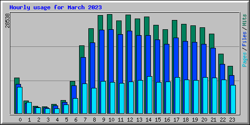 Hourly usage for March 2023
