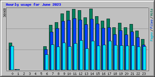Hourly usage for June 2023