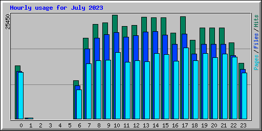 Hourly usage for July 2023