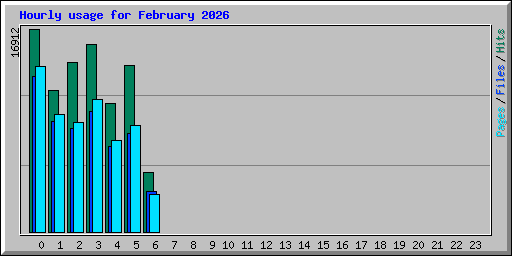 Hourly usage for February 2026